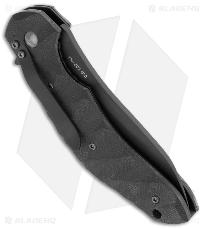 Fox Knives Jens Anso Flipper Folding Knife Black G10 (3.54" Plain) FX-302G10