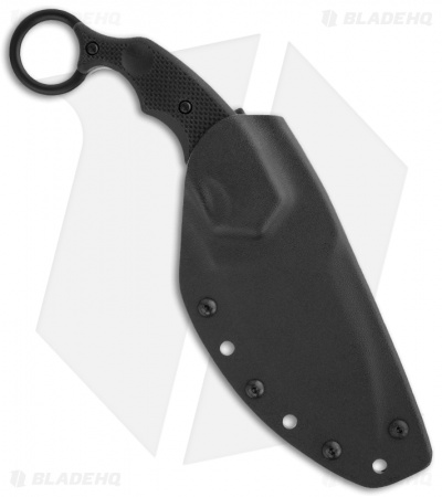 Fox Knives Parong Fighting Karambit Knife Fixed Blade (3.75" Black) 637T