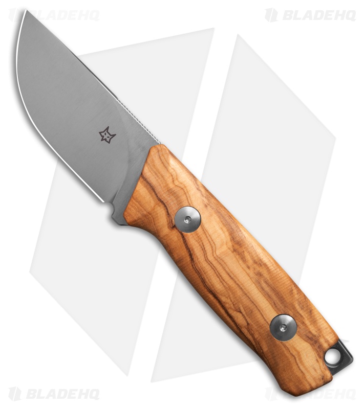 Fox Knives Muzzle Drop Point Fixed Blade Knife Olive Wood (3.2" Satin)