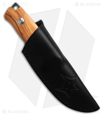 Fox Knives Muzzle Drop Point Fixed Blade Knife Olive Wood (3.2" Satin)
