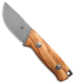 Fox Knives Muzzle Drop Point Fixed Blade Knife Olive Wood (3.2" Satin)