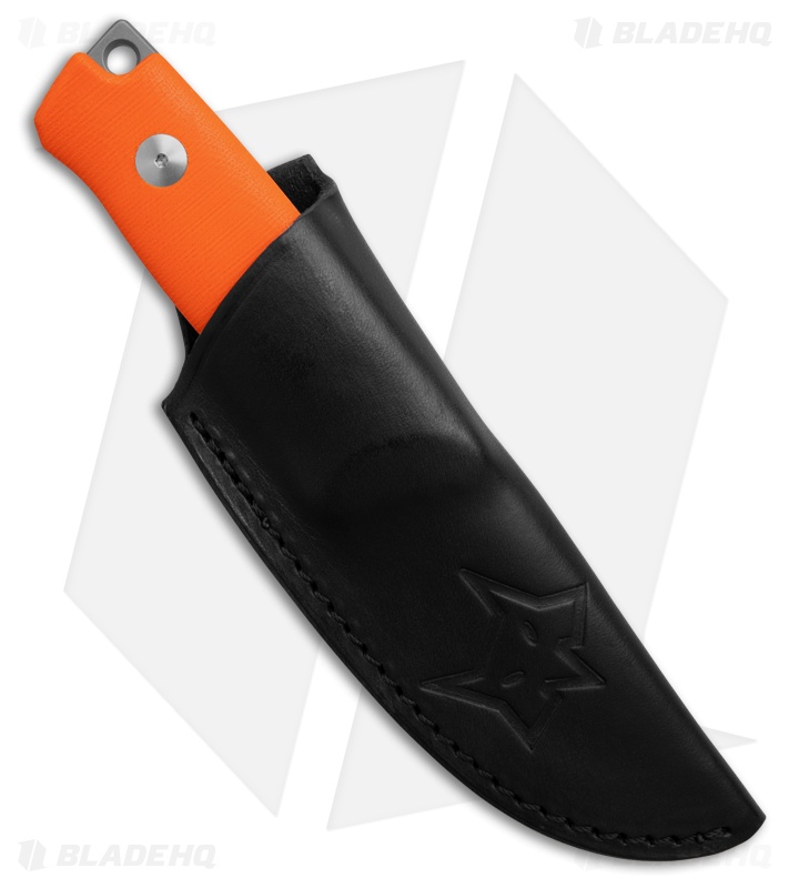 Fox Knives Muzzle Drop Point Fixed Blade Knife Orange G-10 (3.2" Satin)