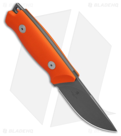 Fox Knives Muzzle Drop Point Fixed Blade Knife Orange G-10 (3.2" Satin)