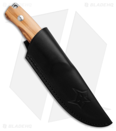 Fox Knives Windage Drop Point Fixed Blade Knife Olive Wood (4.2" Satin)