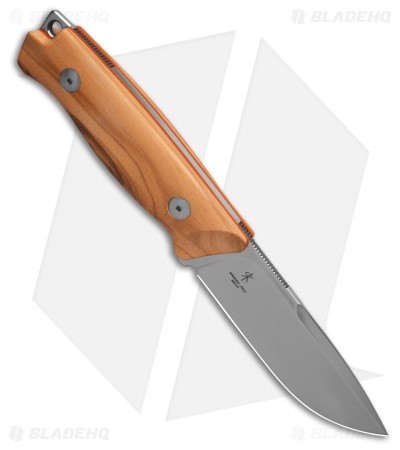 Fox Knives Windage Drop Point Fixed Blade Knife Olive Wood (4.2" Satin)