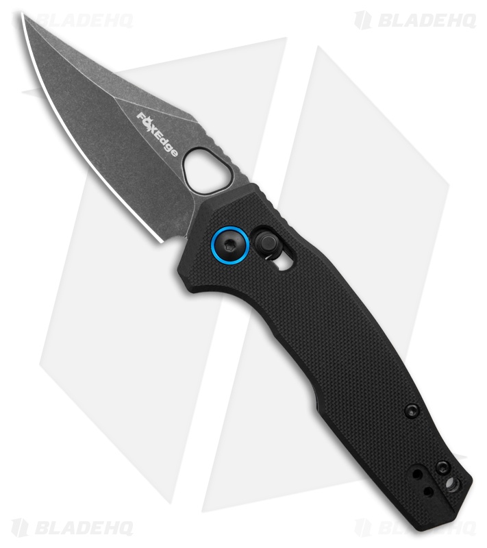 Fox Edge Crew Clip Point Crossbar Lock Knife Black G-10 (2.8" Black SW)