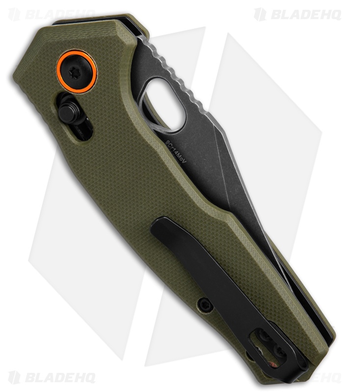 Fox Edge Crew Clip Point Crossbar Lock Knife OD Green G-10 (2.8" Black SW)