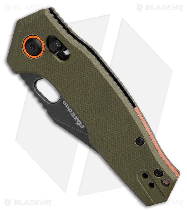 Fox Edge Crew Clip Point Crossbar Lock Knife OD Green G-10 (2.8" Black SW)
