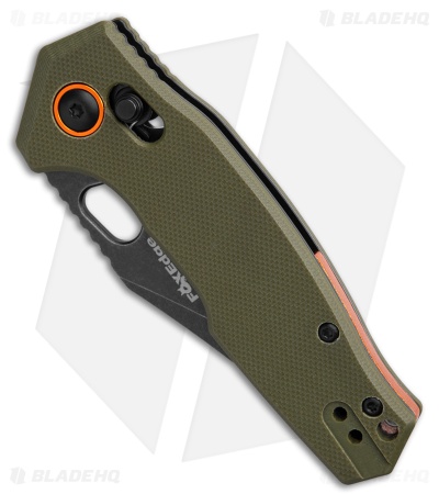 Fox Edge Crew Clip Point Crossbar Lock Knife OD Green G-10 (2.8" Black SW)