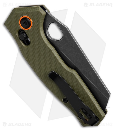 Fox Edge Crew Reverse Tanto Crossbar Lock Knife OD Green G-10 (2.8" Black SW)
