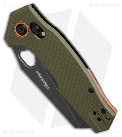 Fox Edge Crew Reverse Tanto Crossbar Lock Knife OD Green G-10 (2.8" Black SW)