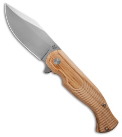 Fox Knives Eastwood Tiger Manual Liner Lock Knife Olive Wood (3.5" Satin)