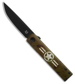 Fox Knives CHNOPS Liner Lock Knife Green Aluminum (3.25" Black) FX-543 M1