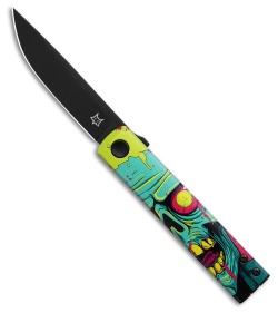Fox Knives CHNOPS Liner Lock Knife Neon Zombie Aluminum (3.25" Black) FX-543 A1