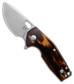 Fox Knives Suru Liner Lock Knife Brown Rhodoid (2.4" Stonewash)