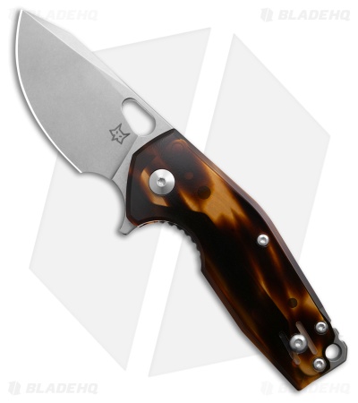 Fox Knives Suru Liner Lock Knife Brown Rhodoid (2.4" Stonewash)