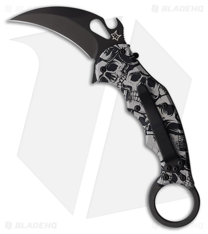 Fox Knives Karambit Black/White Aluminum Hawkbill Black