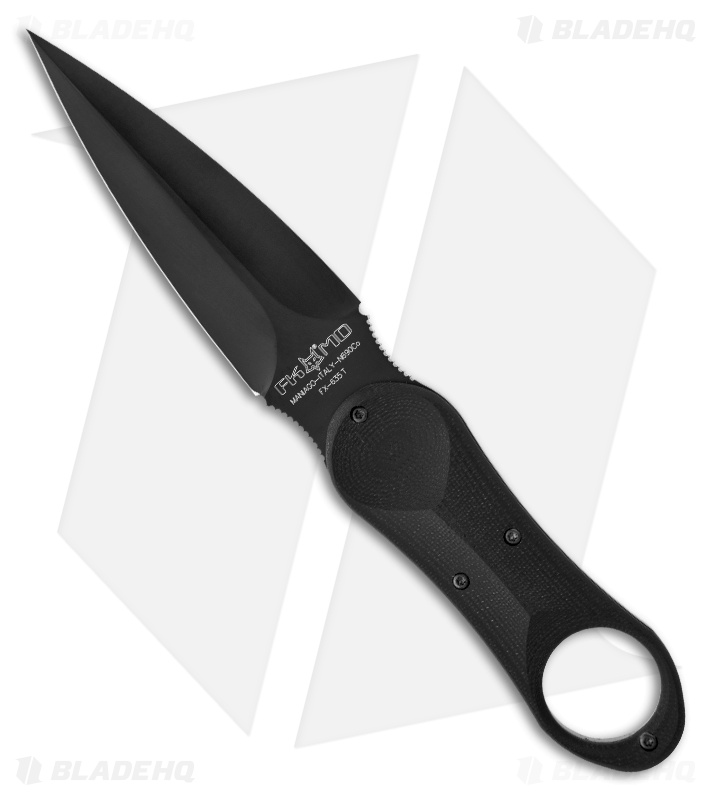 Fox Knives Large U.T.K. Undercover Dagger Tactical Knife (4" Black)
