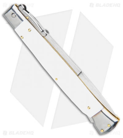 Frank B. 11" Italian White Pearlex Tactical Swinguard (5.75"  Satin Bayonet)