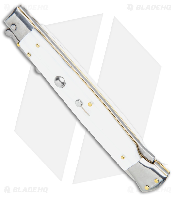 Frank B. 11" Italian White Pearlex Tactical Swinguard (5.00"  Satin Bayonet)