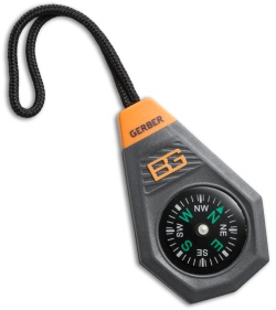 Gerber Bear Grylls Compact Compass Zipper Pull Lanyard