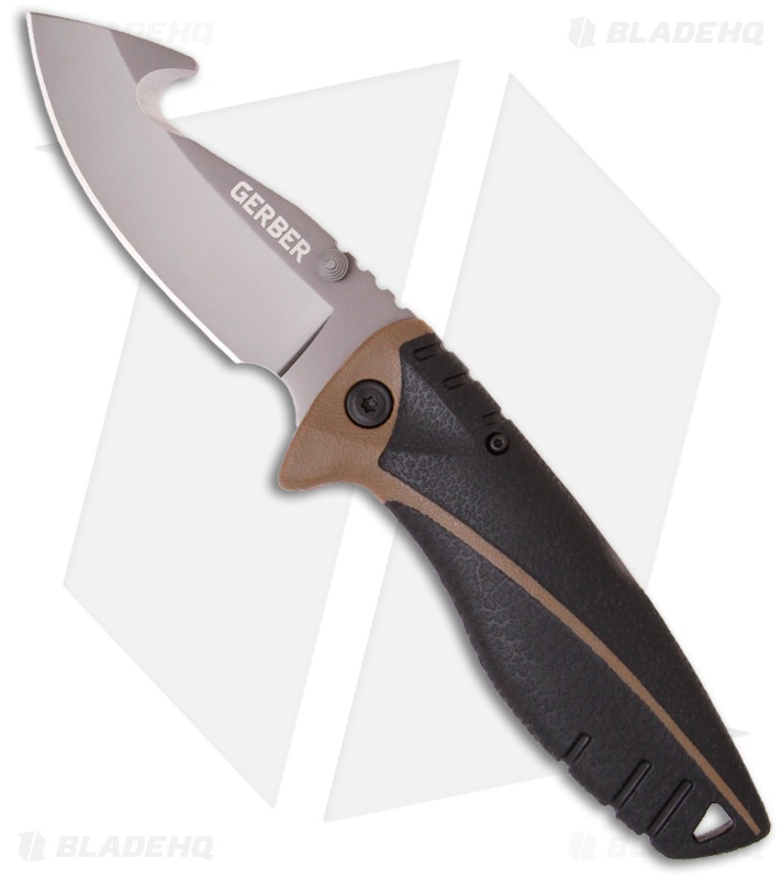 Gerber Myth Hunting Gut Hook Lockback Knife (3.5" Gray) Blade HQ