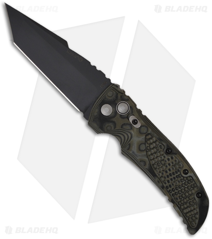 Hogue Knives EXA01 Automatic Knife Tanto Green G10 (4" Black) Blade HQ
