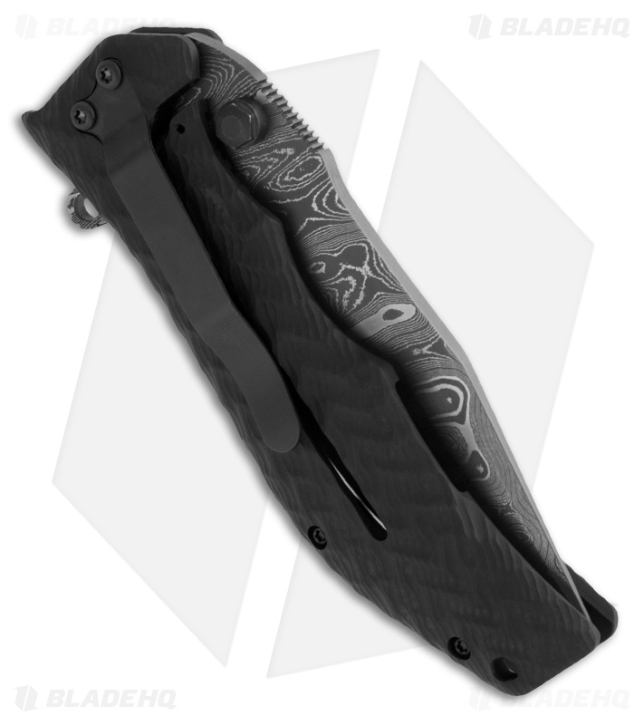 Darrel Ralph Gun Hammer Bowie Spring Assisted Knife DLC Titanium (4" Damascus)