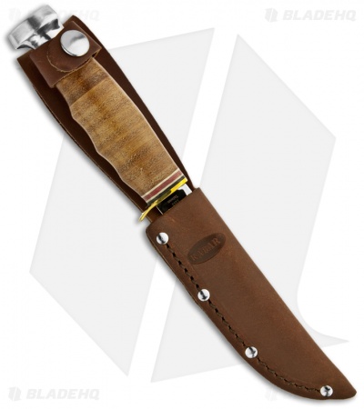 Ka-Bar Hunter Fixed Blade Knife Leather Handled (4" Polished) 1232