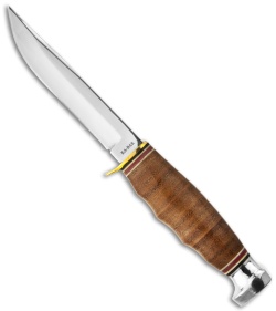 Ka-Bar Hunter Fixed Blade Knife Leather Handled (4" Polished) 1232