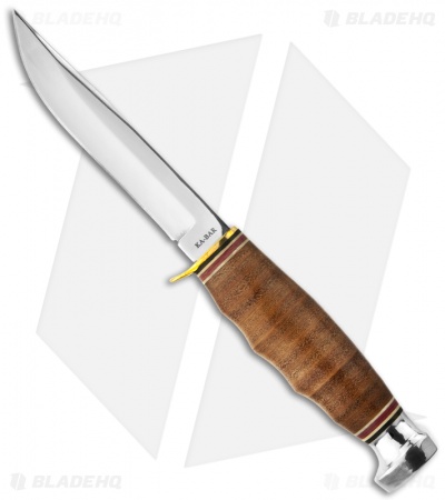Ka-Bar Hunter Fixed Blade Knife Leather Handled (4" Polished) 1232