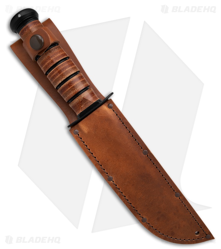 Ka-Bar Bowie USMC Full-Size Fixed Blade Knife 250th Anniversary (7" Black) 