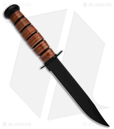 Ka-Bar Bowie USMC Full-Size Fixed Blade Knife 250th Anniversary (7" Black) 
