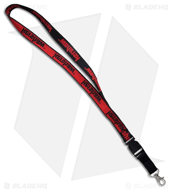 Kershaw Knives Black & Red Lanyard w/ Clip