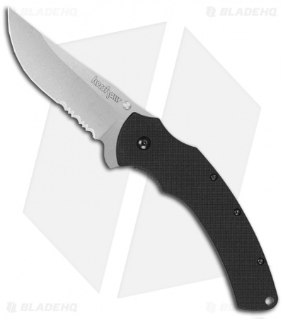 Kershaw Tremor Assisted Opening Knife (3.75" Stonewash Serr) 1950STX