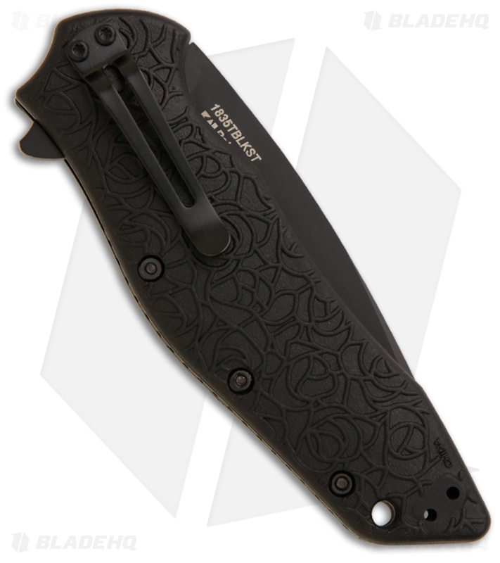 Kershaw Kuro Tanto Assisted Opening Knife (3.125" Black Serr) 1835TBLKST