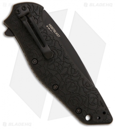 Kershaw Kuro Tanto Assisted Opening Knife (3.125" Black Serr) 1835TBLKST