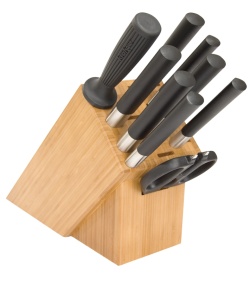 KAI Wasabi Black Knife Set w/ Wood Block (10 Piece) WBS1010