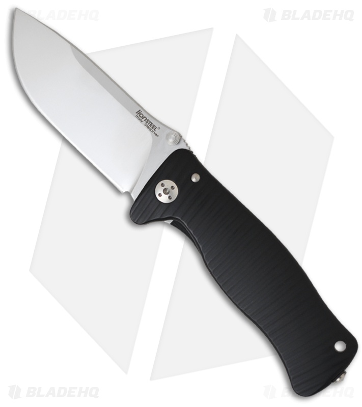 LionSteel Knives SR1-Al Knife Black Aluminum Folder (3.7" Satin)