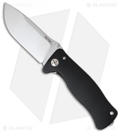LionSteel Knives SR1-Al Knife Black Aluminum Folder (3.7" Satin)
