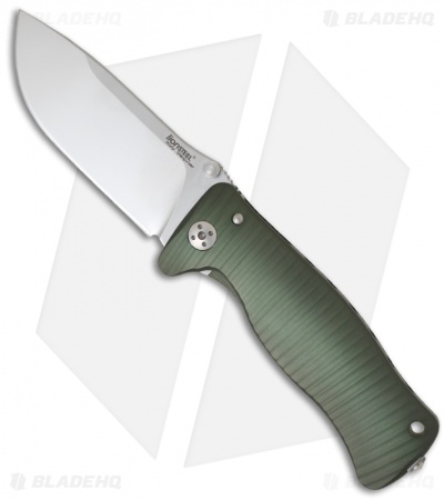 LionSteel Knives SR1-Al Knife Green Aluminum Folding (3.7" Satin)