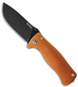 LionSteel SR2 Orange Aluminum Folding Knife (3.125" Black Plain)