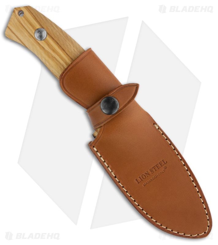 LionSteel M3 Hunting Knife Olive Wood Fixed Blade (4.25" Satin Plain) M3 UL