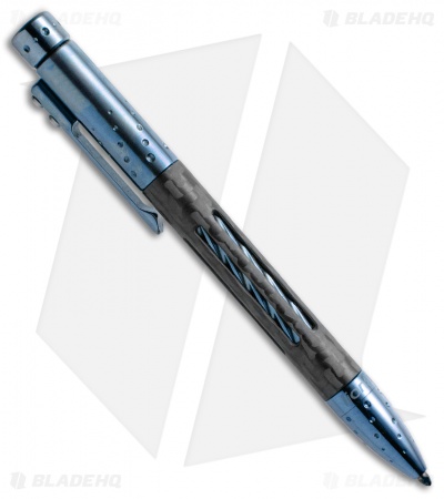 Lionsteel Nyala Titanium/Carbon Fiber Pen (Blue Shine) NY-FC-BLS