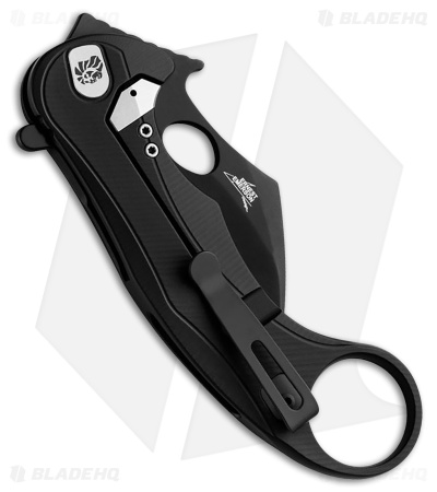 LionSTEEL L.E. One Mid Frame Lock Karambit Knife Black Aluminum (2.3" PVD)