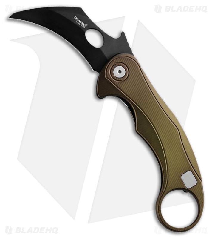 LionSTEEL L.E. One Mid Frame Lock Karambit Knife Green Aluminum (2.3" PVD)