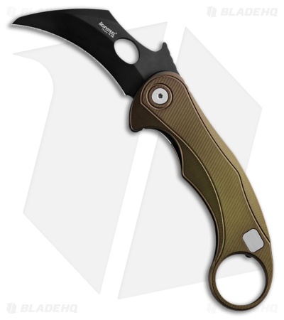 LionSTEEL L.E. One Mid Frame Lock Karambit Knife Green Aluminum (2.3" PVD)