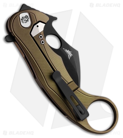 LionSTEEL L.E. One Mid Frame Lock Karambit Knife Green Aluminum (2.3" PVD)