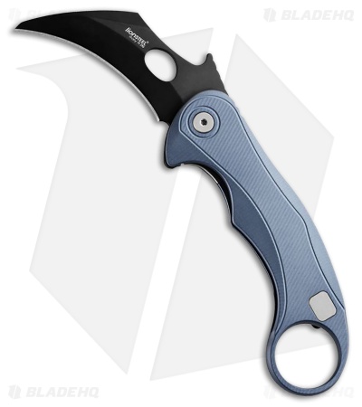 LionSTEEL L.E. One Mid Frame Lock Karambit Knife Ice Blue Aluminum (2.3" PVD)