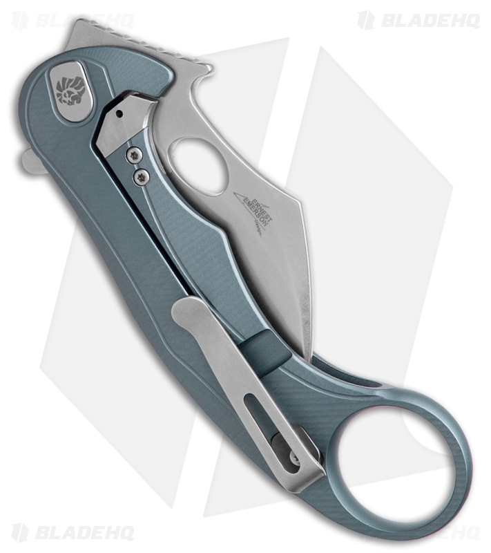 LionSTEEL L.E. One Mid Frame Lock Karambit Knife Ice Blue Al (2.3" SW)